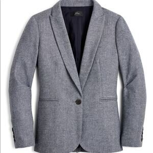 J. Crew Blue Herringbone Wool Blend Parker Blazer  Size 6